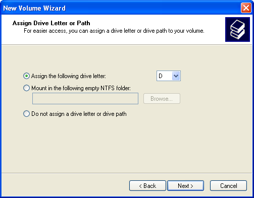 Assign a Drive letter to the array